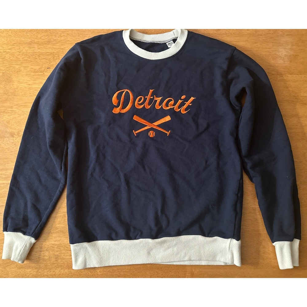 Soft Goods Small Detroit Sweatshirt Made In USA Baseball Michigan MI Sweat Shirt